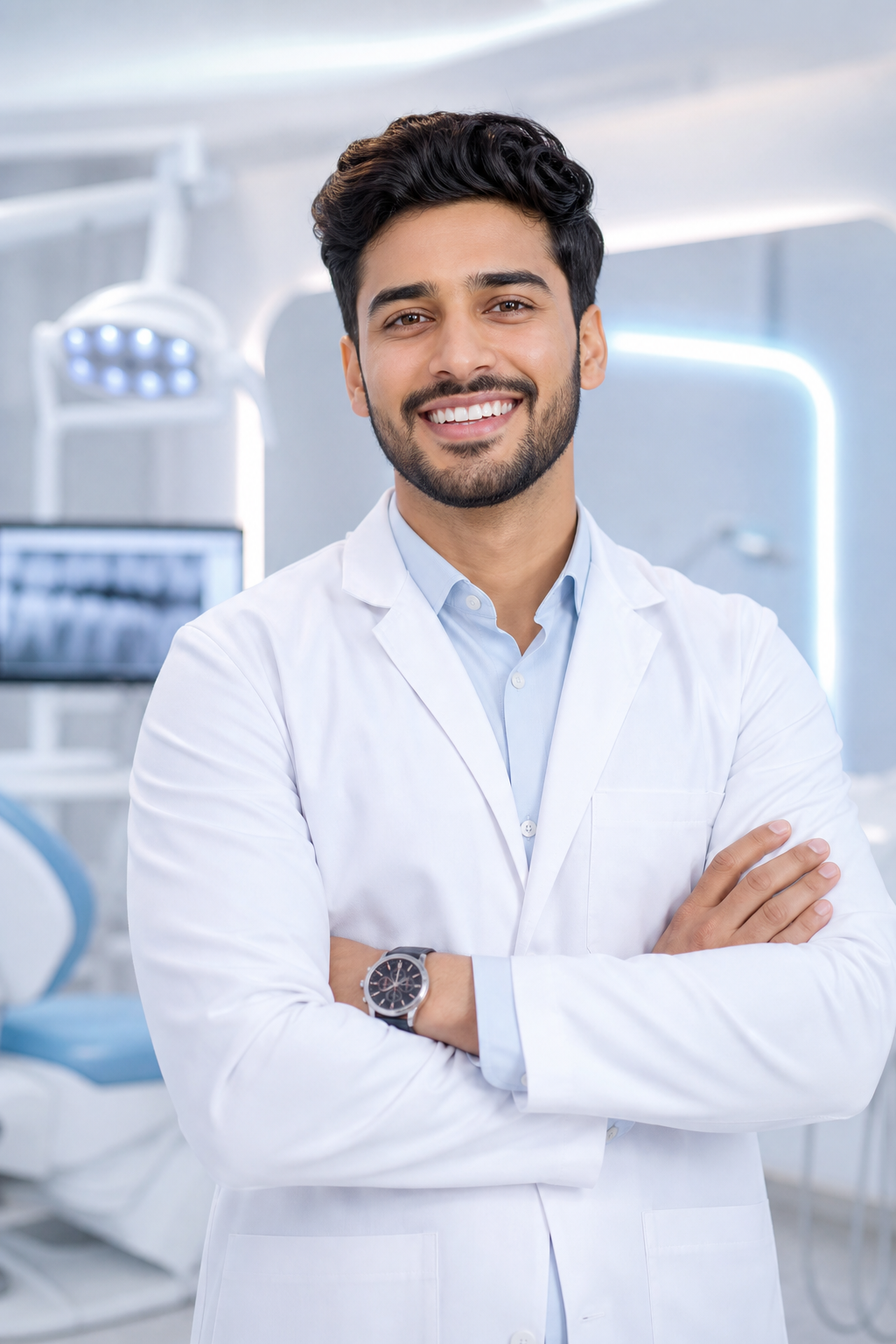 Smiling dentist at SmileCare Dental Studio